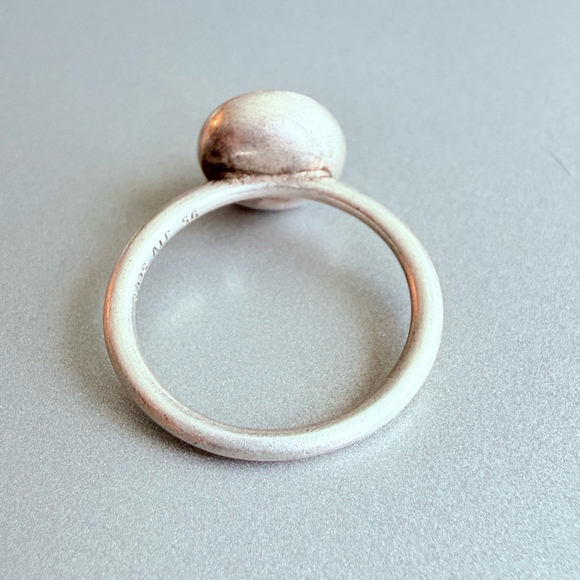 Pandora Aqua Blue Crystal Poetic Droplet Sterling Silver 925 Retired Ring - Picture 5 of 8